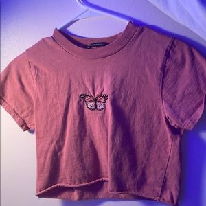 ☆BRANDY MELVILLE☆ pink butterfly top